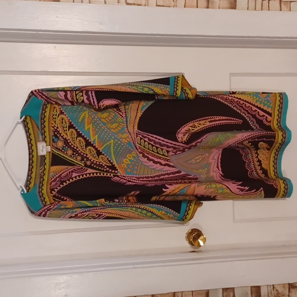 Beige by eci Multicolor Long Sleeve Dress Size 10